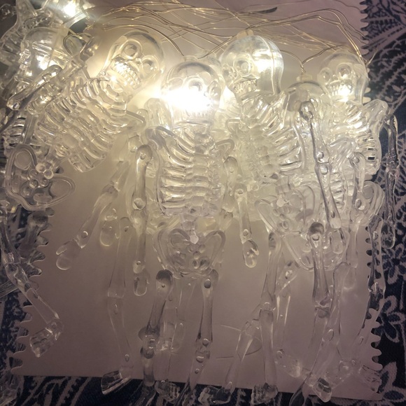 Pier 1 Halloween Skeleton Glimmer Strings Lights 10’ 7 in 1 Function Glam - Picture 10 of 15